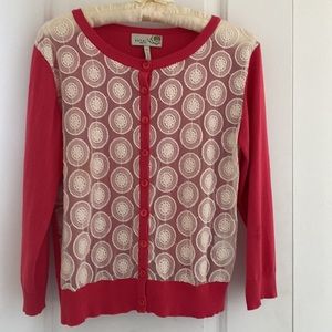 Sweater with lace front